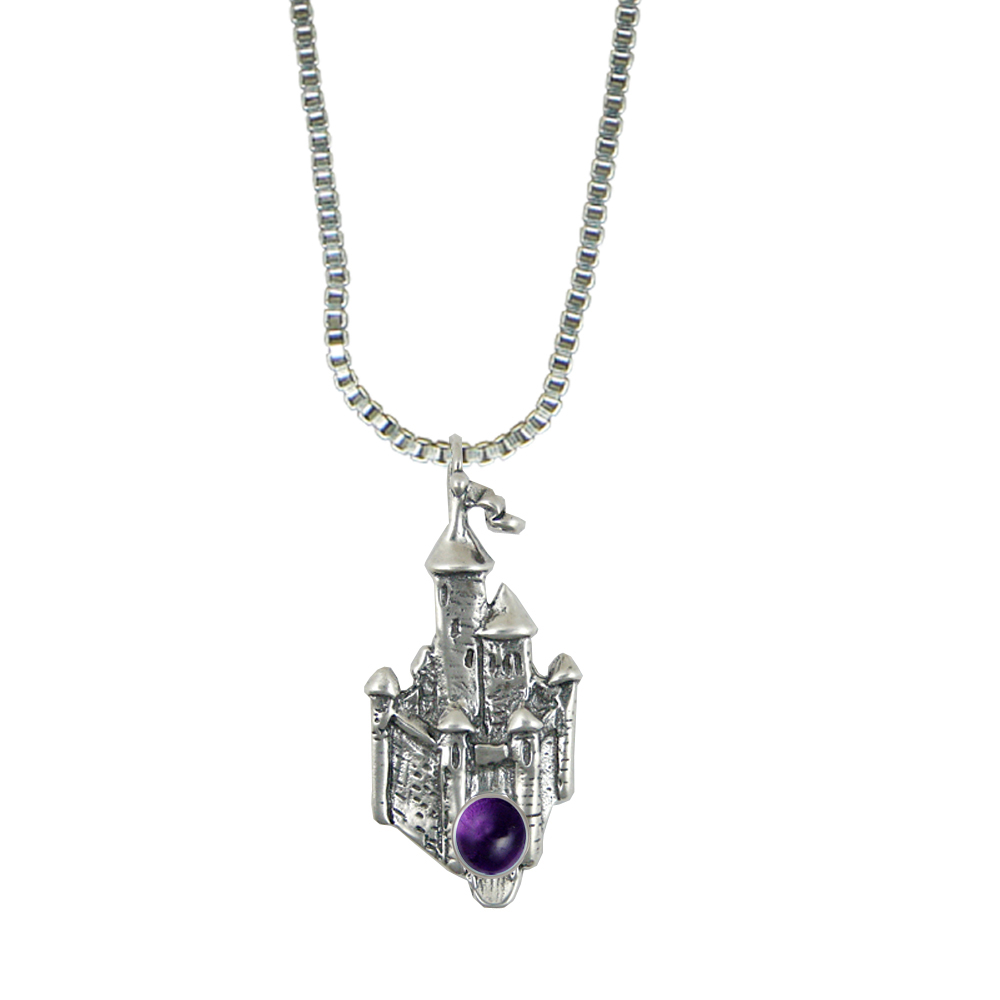 Sterling Silver Arthur's Castle Pendant With Amethyst